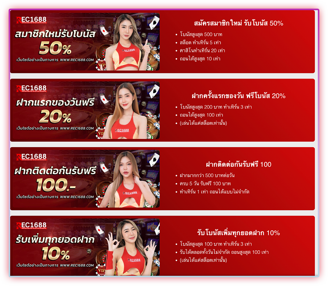 โปรโมชั่นดีทุก User ID แบบไม่มีกั๊ก